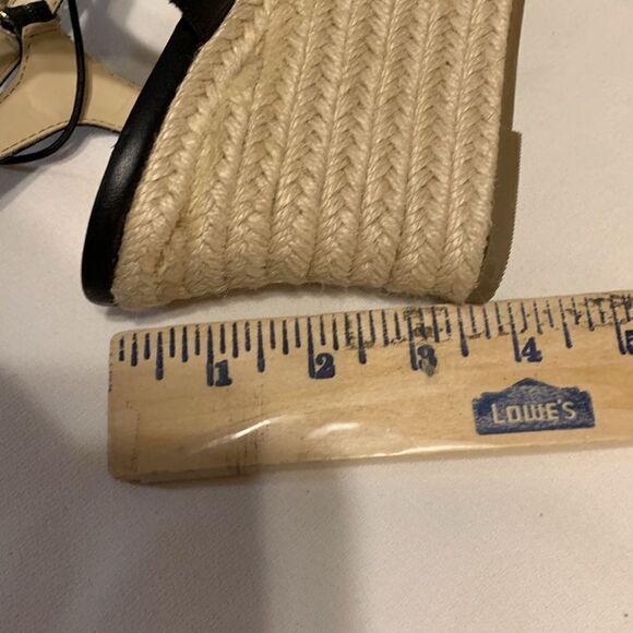 Liz Claiborne LC Magenta refined comfort size 9.5 black sandal wedge - Picture 7 of 9